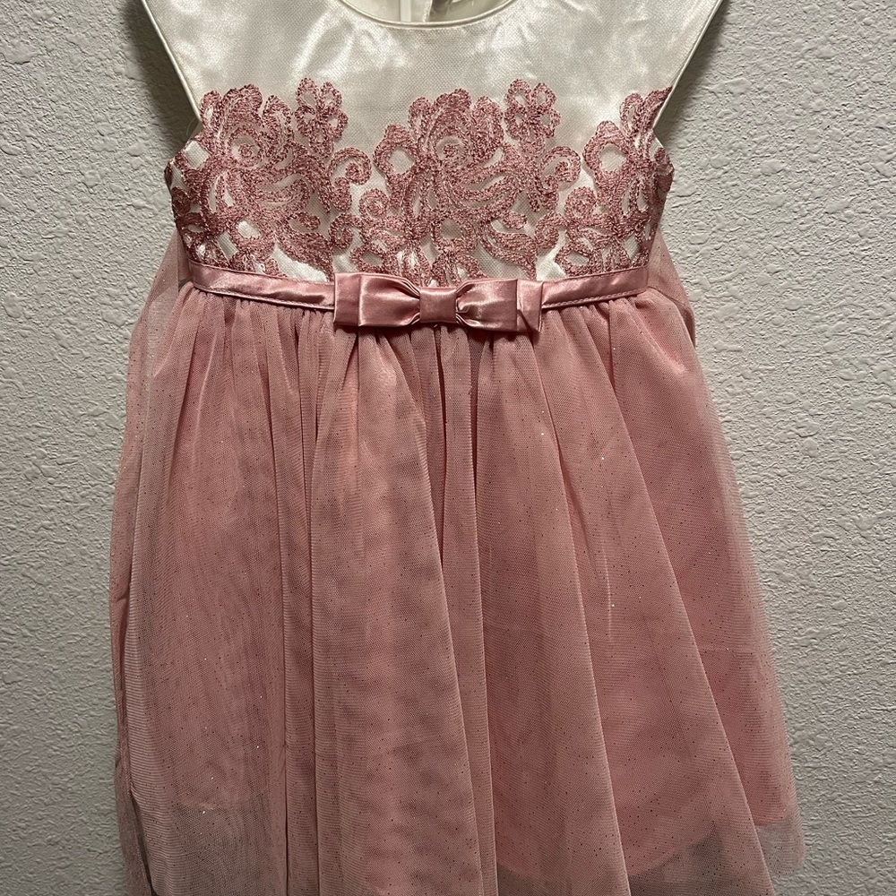 Elegant Pink and White Kids Dress